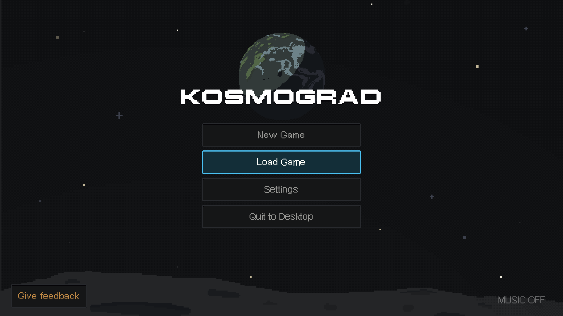 Kosmograd main menu